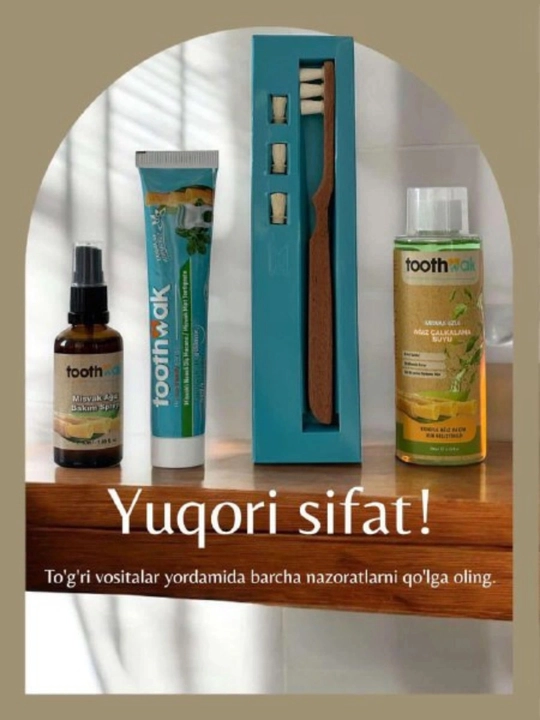 Misvoqli tish cho'tka, misvoqli tish pasta,sprey va og'iz chayish uchun suv - 
