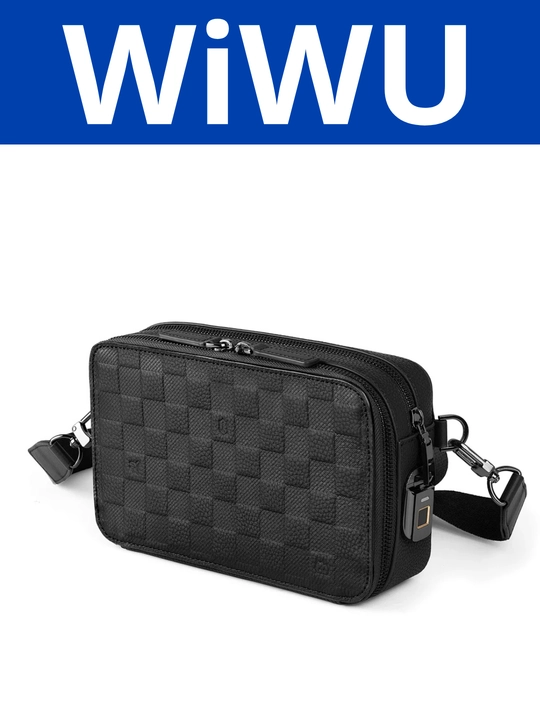 WiWU Master Genuine Leather Fingerprint Lock Crossbody Bag — барсетка из натуральной кожи - 
