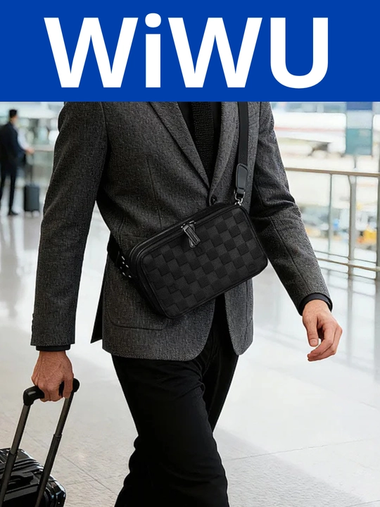 WiWU Master Genuine Leather Fingerprint Lock Crossbody Bag — барсетка из натуральной кожи