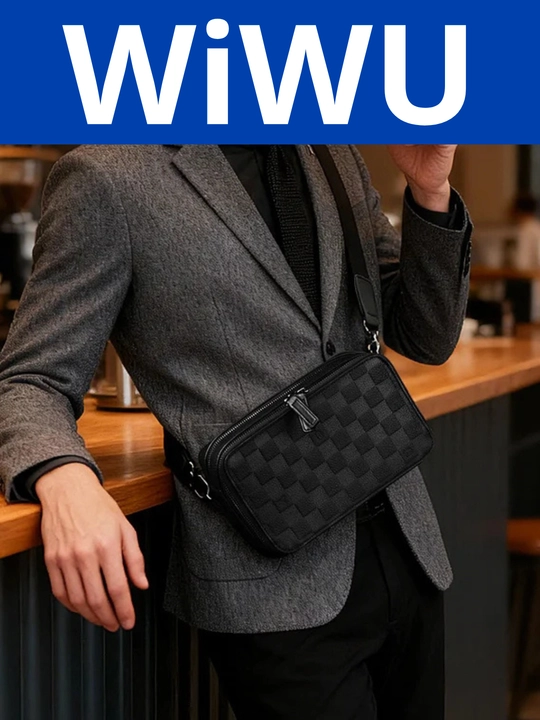 WiWU Master Genuine Leather Fingerprint Lock Crossbody Bag — барсетка из натуральной кожи