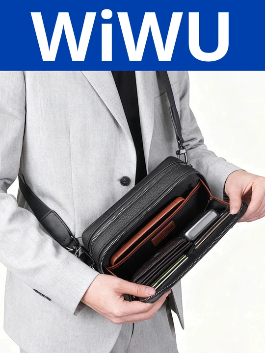 WiWU Master Genuine Leather Fingerprint Lock Crossbody Bag — барсетка из натуральной кожи
