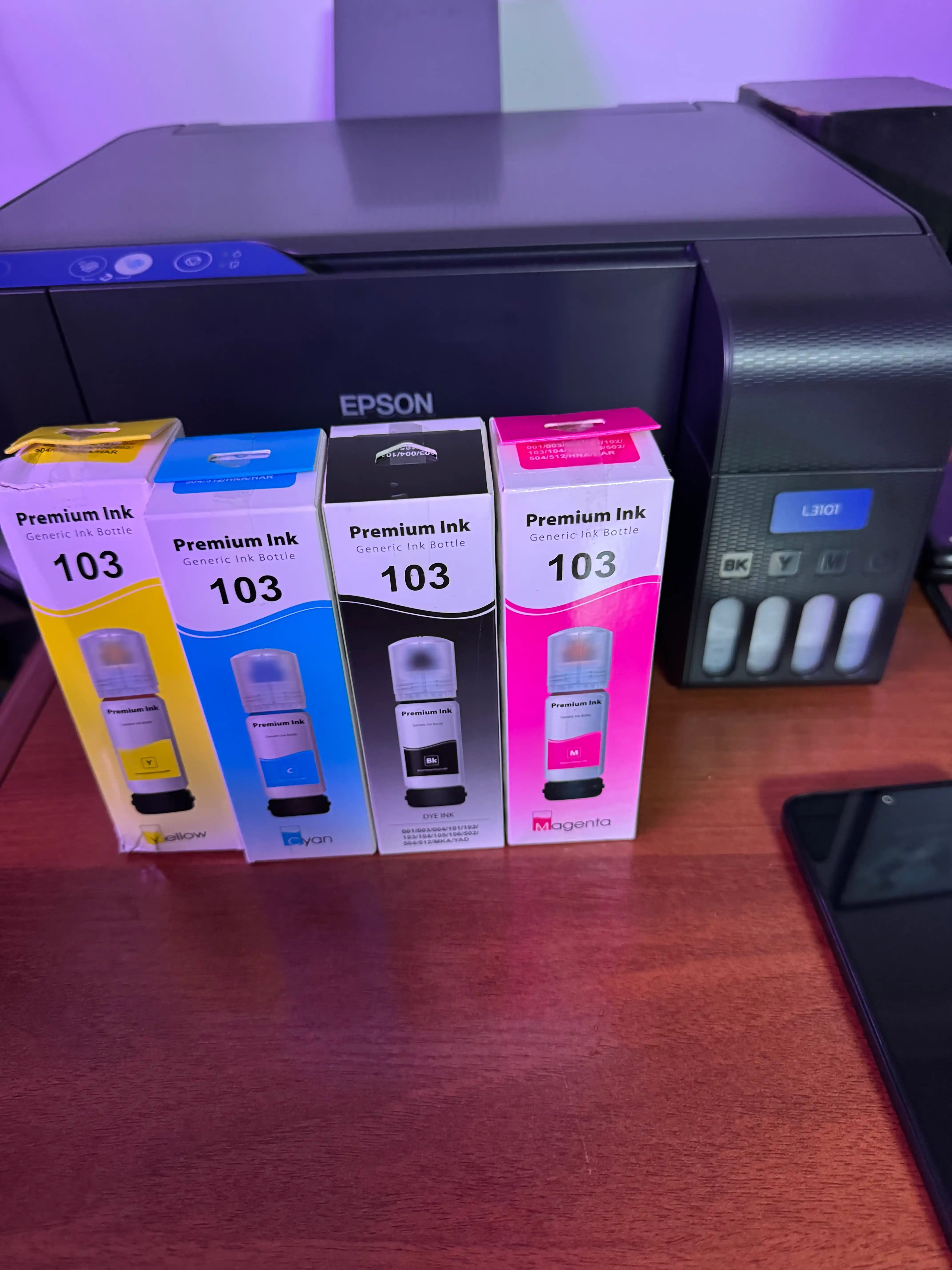 Printer uchun siyoh 101/103 Epson L3150, L3250
