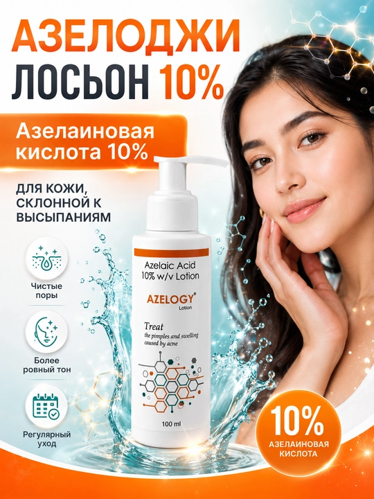 AZELOGY husnbuzar va akne uchun loson, 100 ml - 