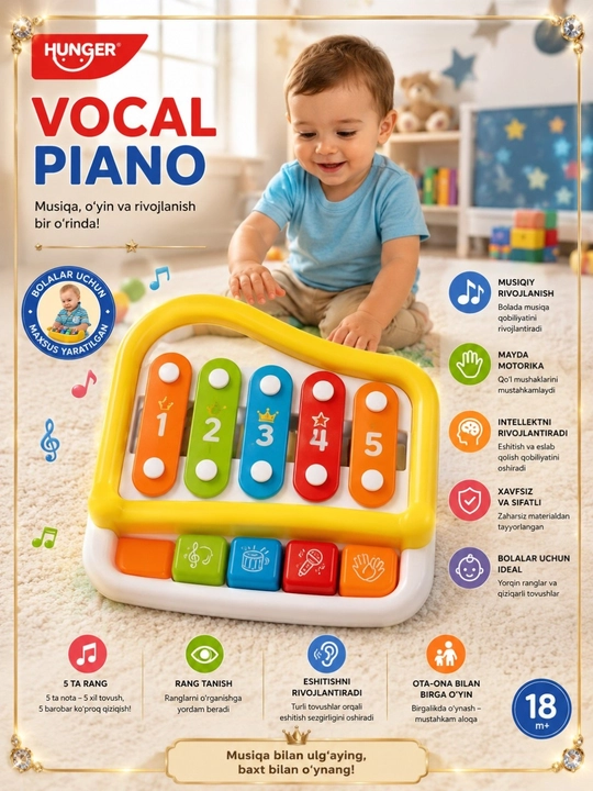 Sovg'a bolalar uchun musiqiy o'yinchoq pianino ksilofon,  ko'ngil ochar musiqa asbobl - 