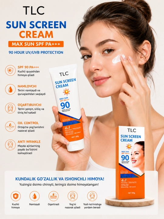 SPF90 quyoshdan himoyalovchi krem Sun Screen Cream