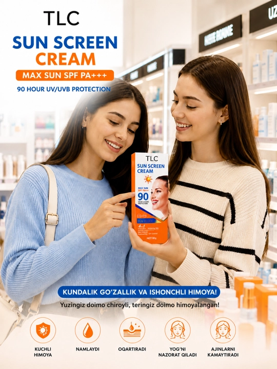 SPF90 quyoshdan himoyalovchi krem Sun Screen Cream