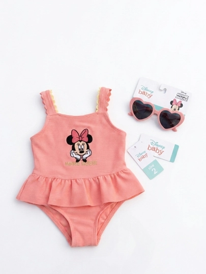 Детский слитный купальник Minnie Mouse для девочек – нежно-розовый — FARASAM-KUPALNIK-РОЗОВ-2 года