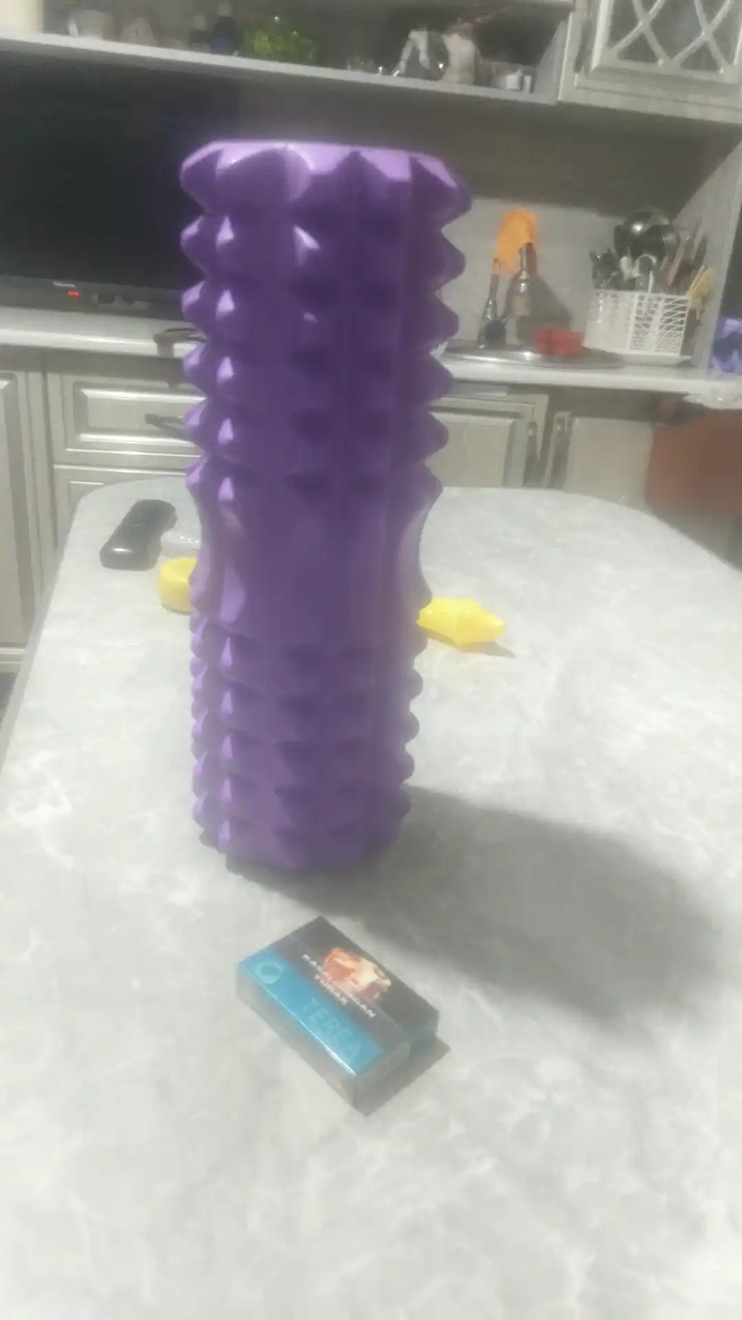 Yoga va рilates  uchun massaj valik, fitnes rolik, 33 sm