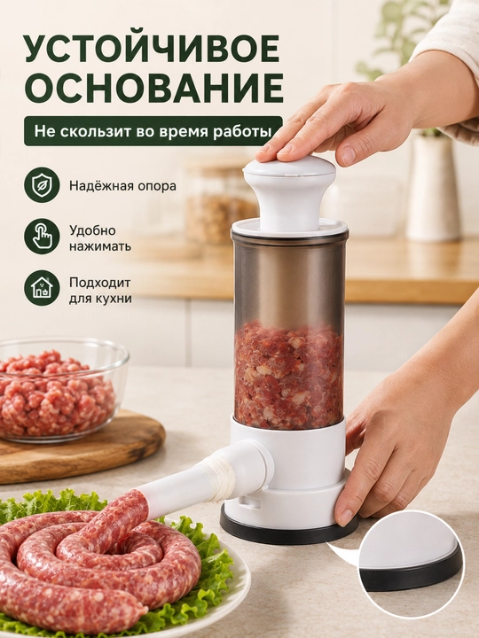 Шприц для колбас  с 4 насадками, ручной наполнитель для сосисок и колбасок дома