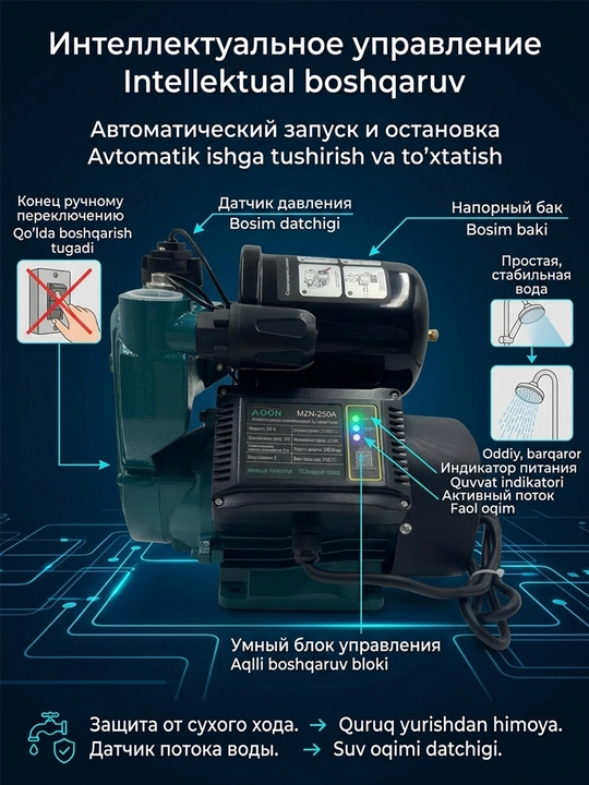 Avtomatik suv nasosi, 100% mis