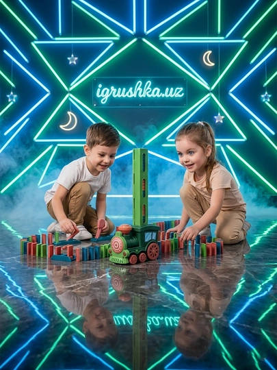 Поезд домино Автосборка BLD TOYS, 120 шт — ZTS-IGR001104