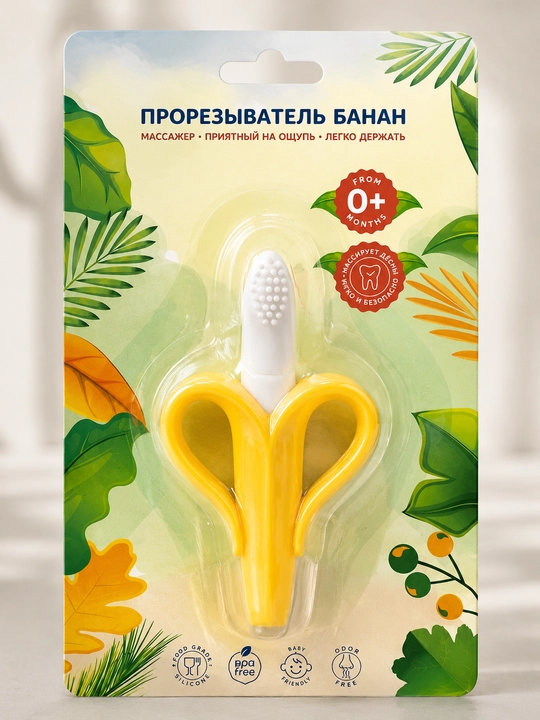 Bolalar uchun banan tishlagich, yumshoq, silikon tish massajeri - 