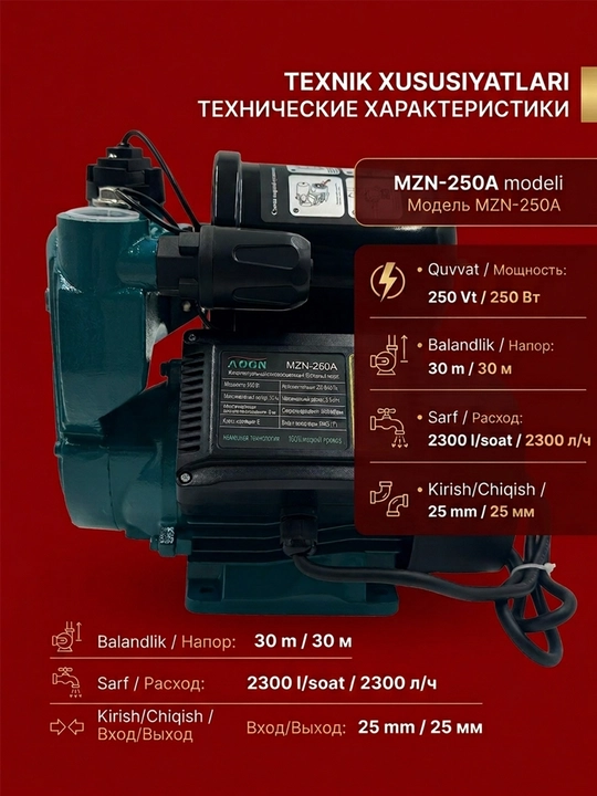 Насос водяной, автоматический Лион 250/370/550/750A