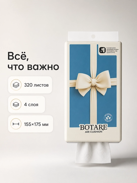 BOTARE матирующие салфетки туалетная бумага, держатель для туалетной бумаги - 