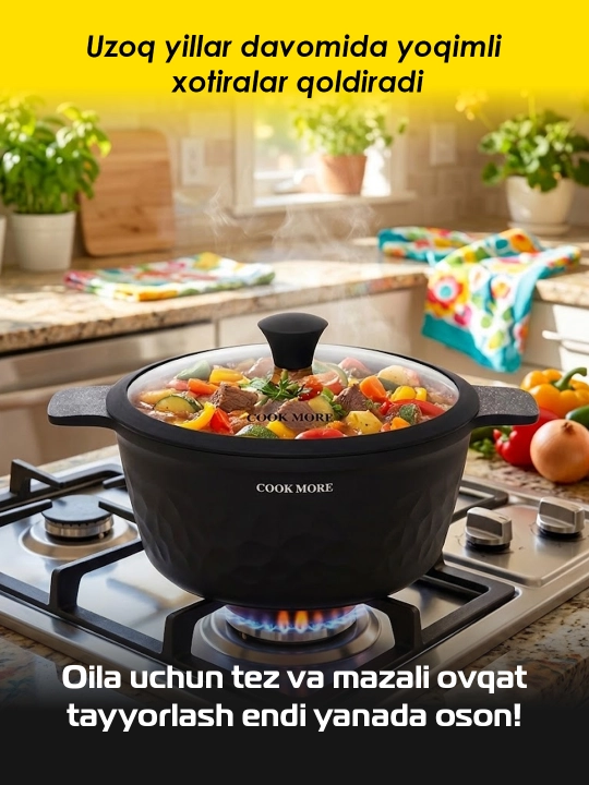 Shisha qopqoqli kastrulya, "Granite pro" liniyasi inducsion Cook More