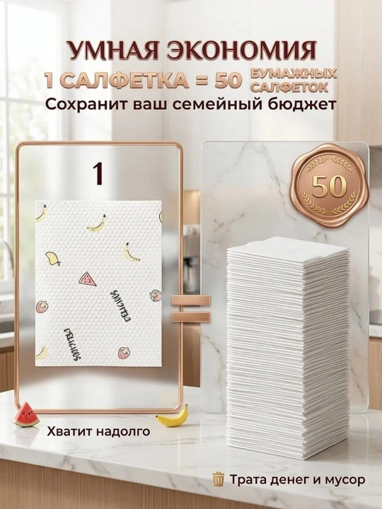 Салфетки кухонные универсальные, рулон 150 шт