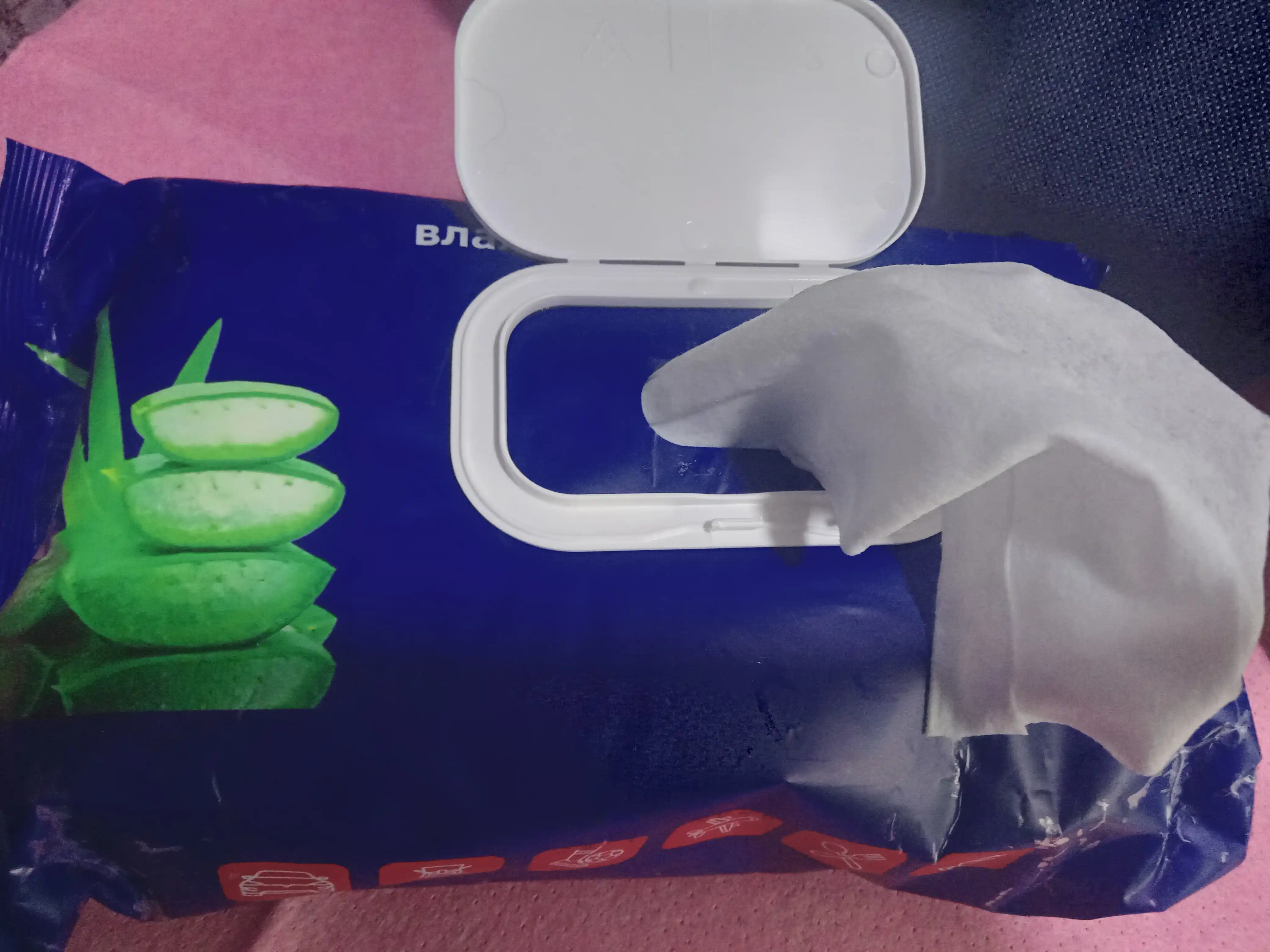 Nam salfetkalar Oila tanlovi Aloe, 120 dona
