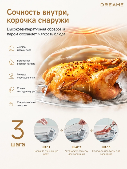 Аэрогриль Dreame Tasti Airfryer AF10/AF30/PT60/DZ30, 7.6л, фритюрница 1500-3000 Вт