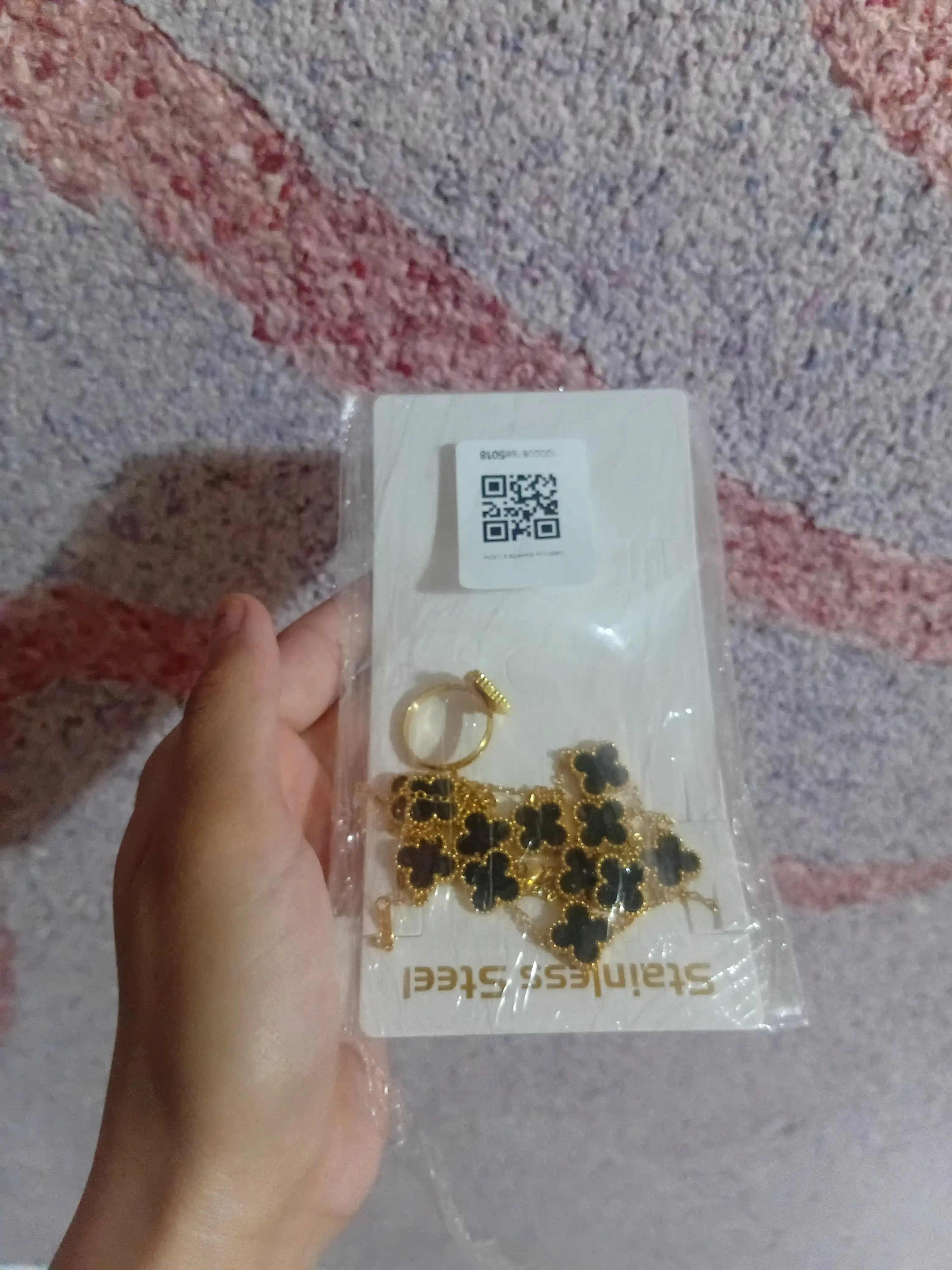 VAN CLEEF набор бижутерий, кольцо, серьги, цепочка, браслет