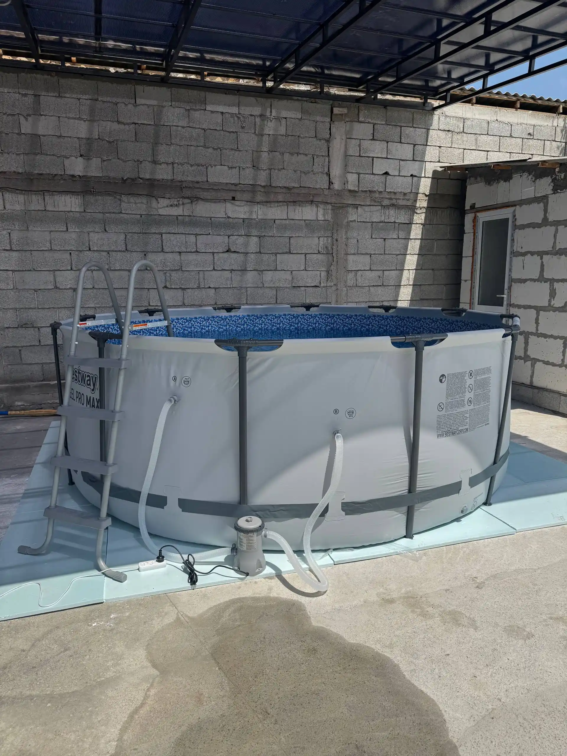 Karkasli basseyn / hovuz / Bestway Steel Pro Max 56420 / yumaloq 366 sm / PVX / oq