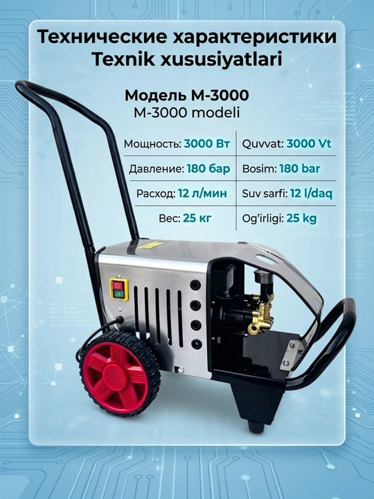 Автомойка высокого давления 3000 Вт автомойка (обновленная версия)