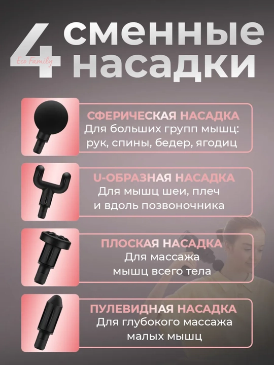 Massajor, pistolet bilan zarba berish, tana, orqa, bo‘yinni massaj qilish apparati