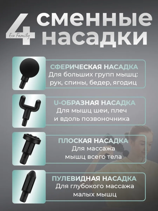 Massajor, pistolet bilan zarba berish, tana, orqa, bo‘yinni massaj qilish apparati