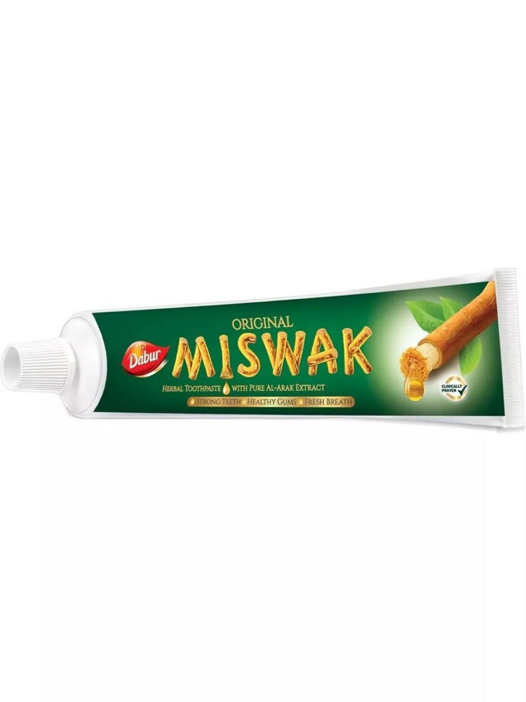Dabur Misvok tish pastasi, misvokni oqartiruvchi, ftorsiz halol pasta, oltin yalpiz