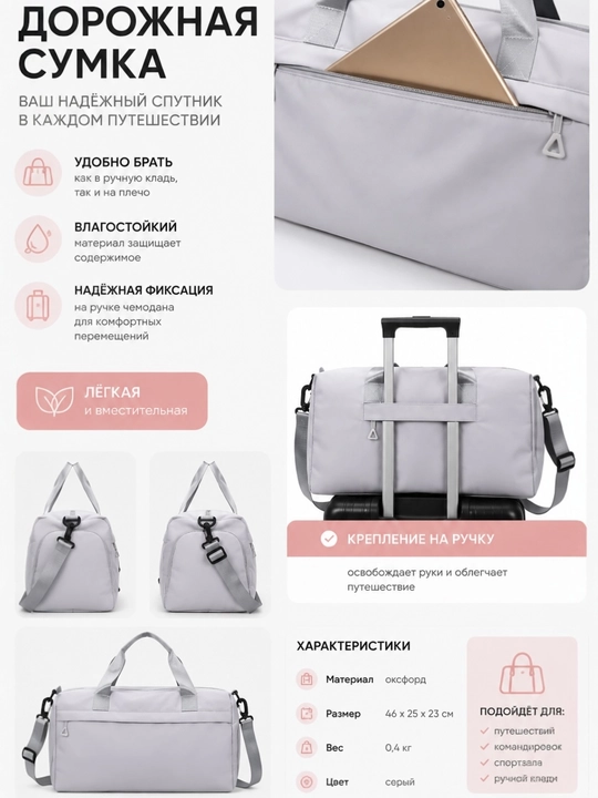 Сумка спортивная, для фитнеса, сумка для путешествий, ручная кладь, дорожная сумка