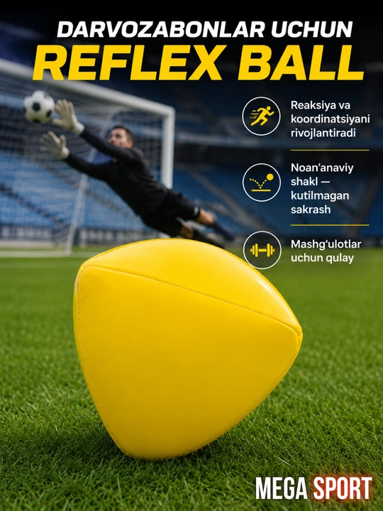 Darvozabonlar uchun reflex ball, reaksiya mashg‘uloti uchun noodatiy sakraydigan to‘p - 