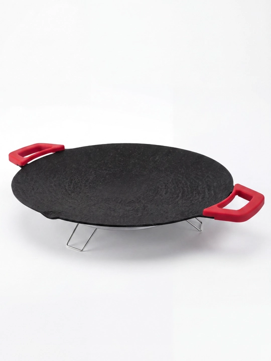 Elektr saji tava non-stick marmar qoplama 5 daraja harorat qizil tutqich 220V