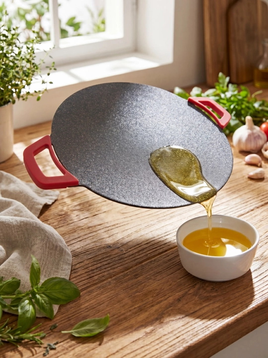 Elektr saji tava non-stick marmar qoplama 5 daraja harorat qizil tutqich 220V
