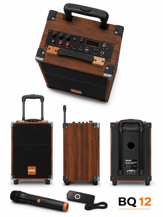 B-Q12 ko‘chma karnay, mikrofon va pultli Bluetooth karaoke, simsiz bq12