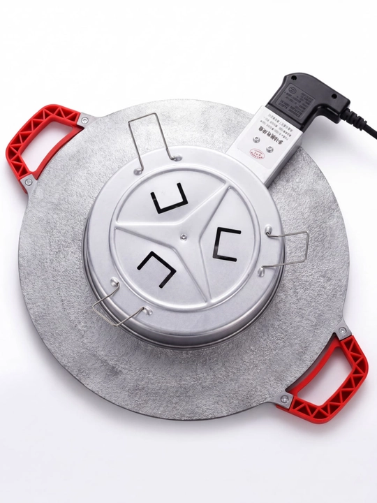 Elektr saji tava non-stick marmar qoplama 5 daraja harorat qizil tutqich 220V