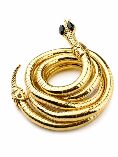 Браслет-колье Змея Gold Snake 4XL — гибкий аксессуар на руку и шею — MRK-БРАСЛЕТЗМЕЯ-ЗОЛОТ
