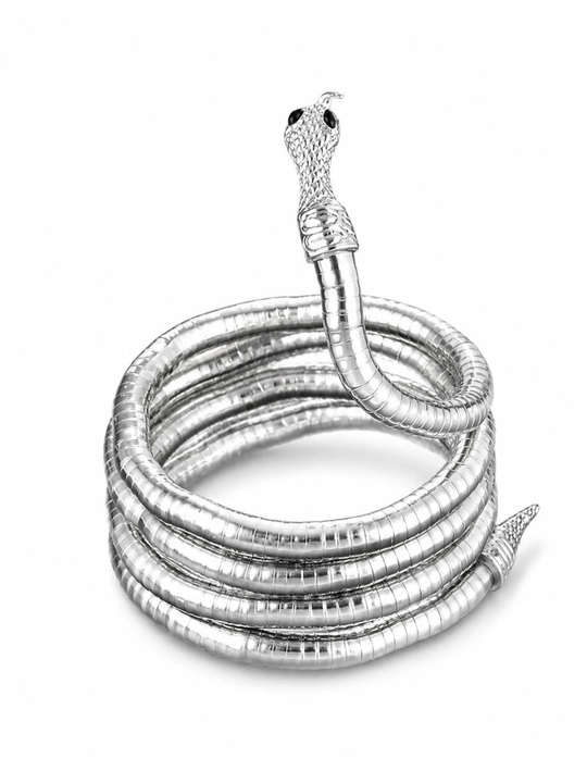 Браслет-колье Змея Gold Snake 4XL — гибкий аксессуар на руку и шею - 