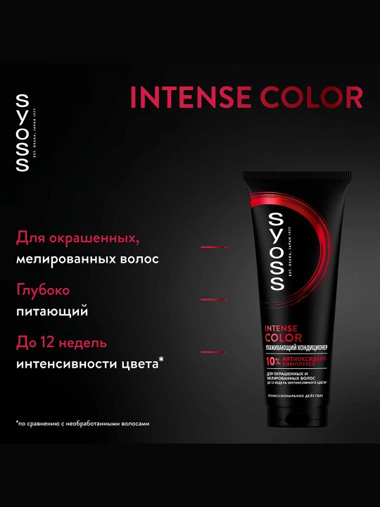 Интенсивный кондиционер Syoss Intense Color для окрашенных и мелированных волос, 250 мл - 