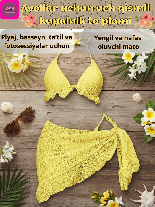 Ayollar uchun uch qismli suzish kiyimi - 