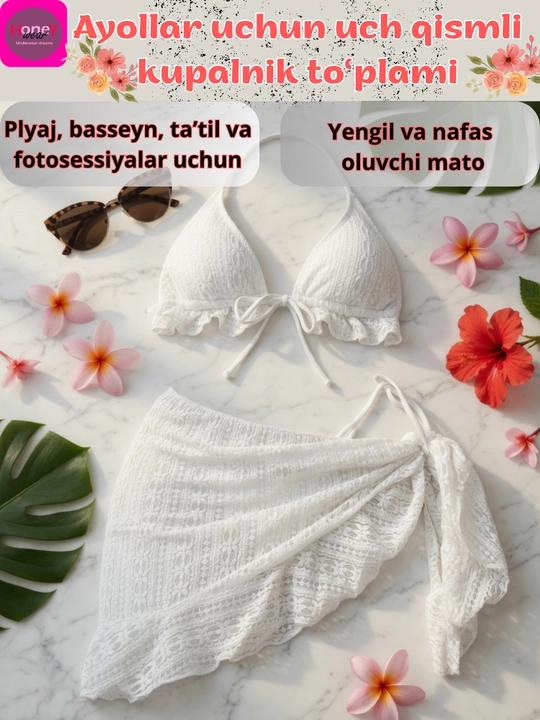 Ayollar uchun uch qismli suzish kiyimi - 