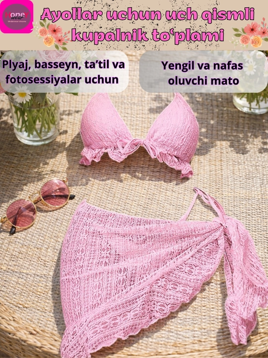 Ayollar uchun uch qismli suzish kiyimi - 