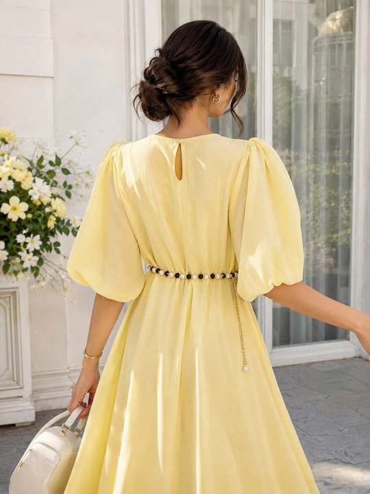 Ayollar uchun nafis marjonli belbog‘, Elegant ko‘ylak remeni, Premium aksessuar