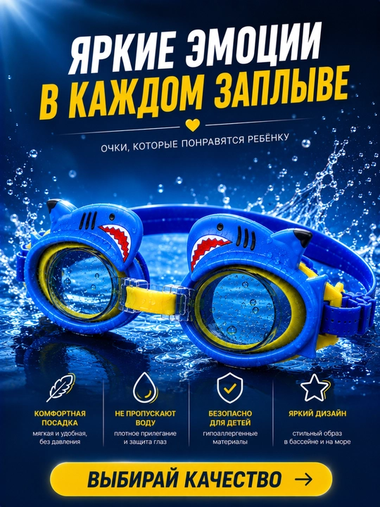 Детские очки для плавания и для бассейна