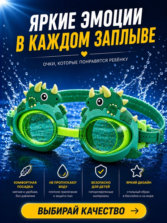 Детские очки для плавания и для бассейна