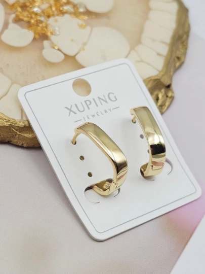 Серьги Xuping, позолоченные, медицинская сталь, классические — BAARAK2-ZIRAKLAR1-ЗОЛОТ