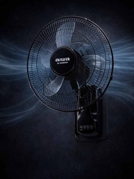 AIWA devor ventilyatori pultli 16 dyuym qora oq kuchli sovutuvchi fan