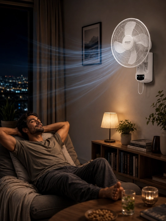 AIWA devor ventilyatori pultli 16 dyuym qora oq kuchli sovutuvchi fan