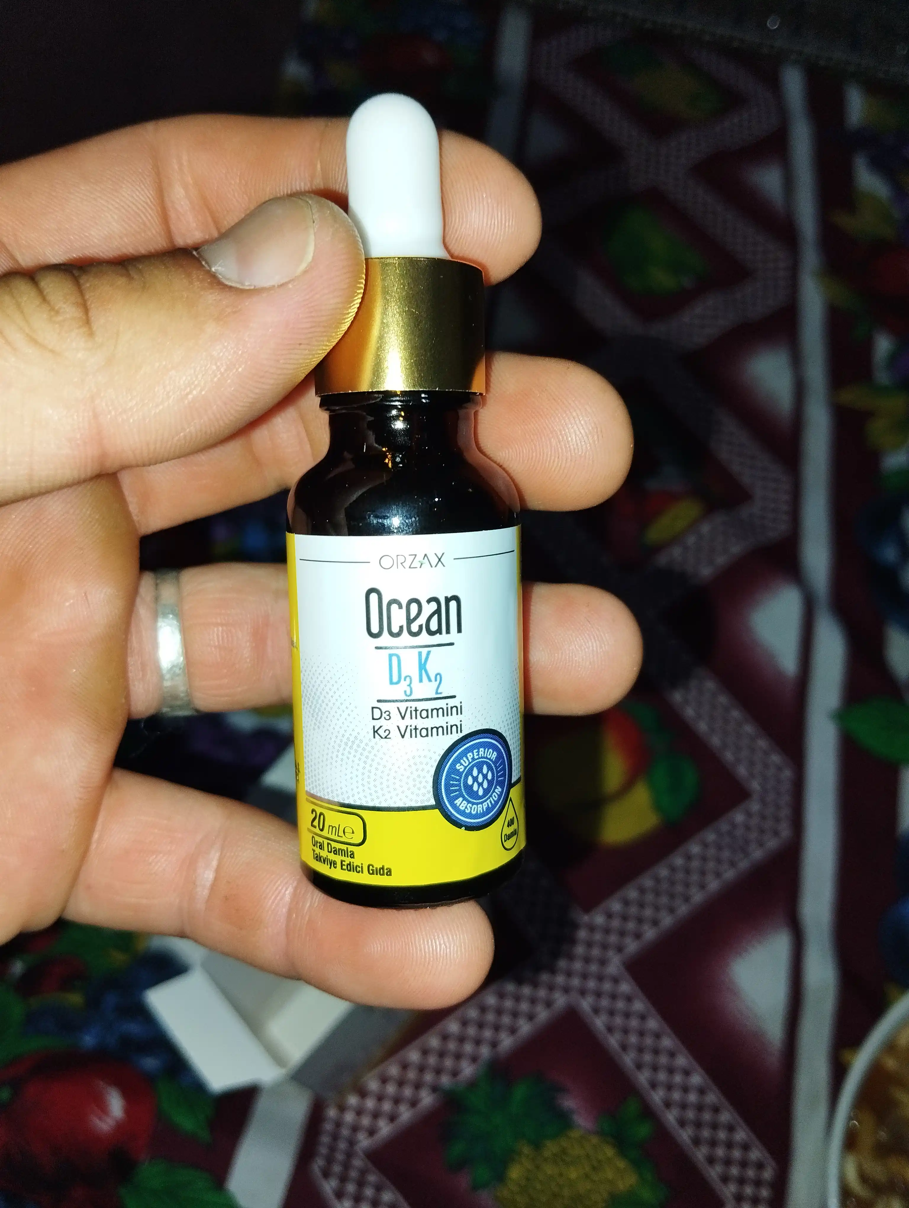 Ocean Vitamin D3 va K2 tomchilari 1000 IU, 20 ml, Turkiya