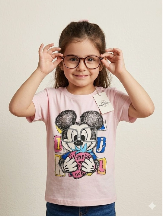 Bolalar futbolkalari, qizlar uchun, Mickey Mouse tasviri tushirilgan - 