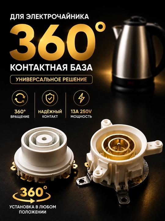 Универсальная нижняя контактная база для электрочайника 360°