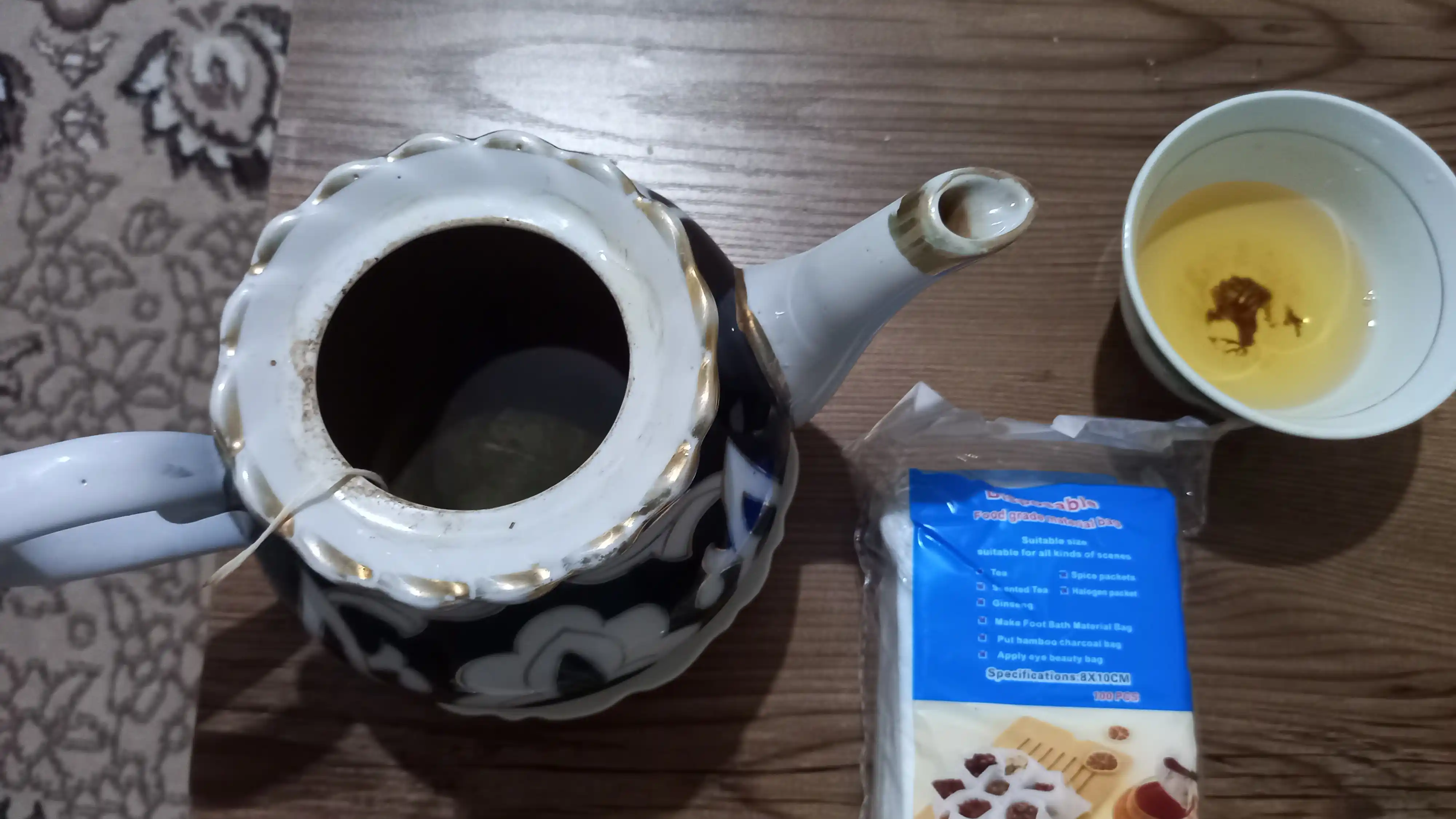 Filtr paketi choy, qahva, o'tlar, ziravor, choynak, termos uchun, bir martalik